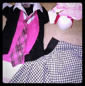 Pink & black school girl outfit sz 4